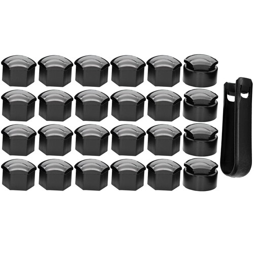 24x 17mm black wheel - black, nut