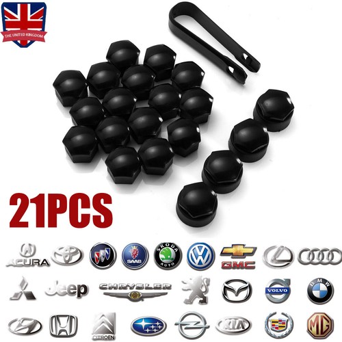 21pcs 17mm gloss black car - 17mm,